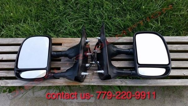 Ford Econoline Eseries E150 E250 E350 Towing Telescoping PWR Side Mirrors Mirror FREE SHIPPING TO CONTINENTAL US ONLY